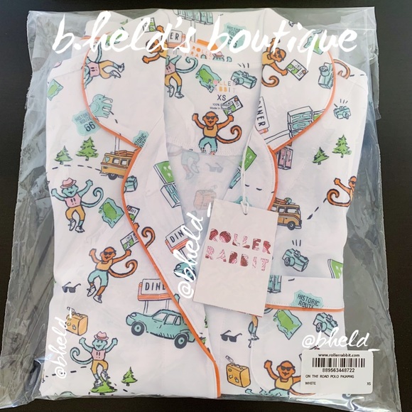 Roller Rabbit On The Road Polo Pajamas in White Size X-Small (XS) Brand New NWT - Picture 15 of 16